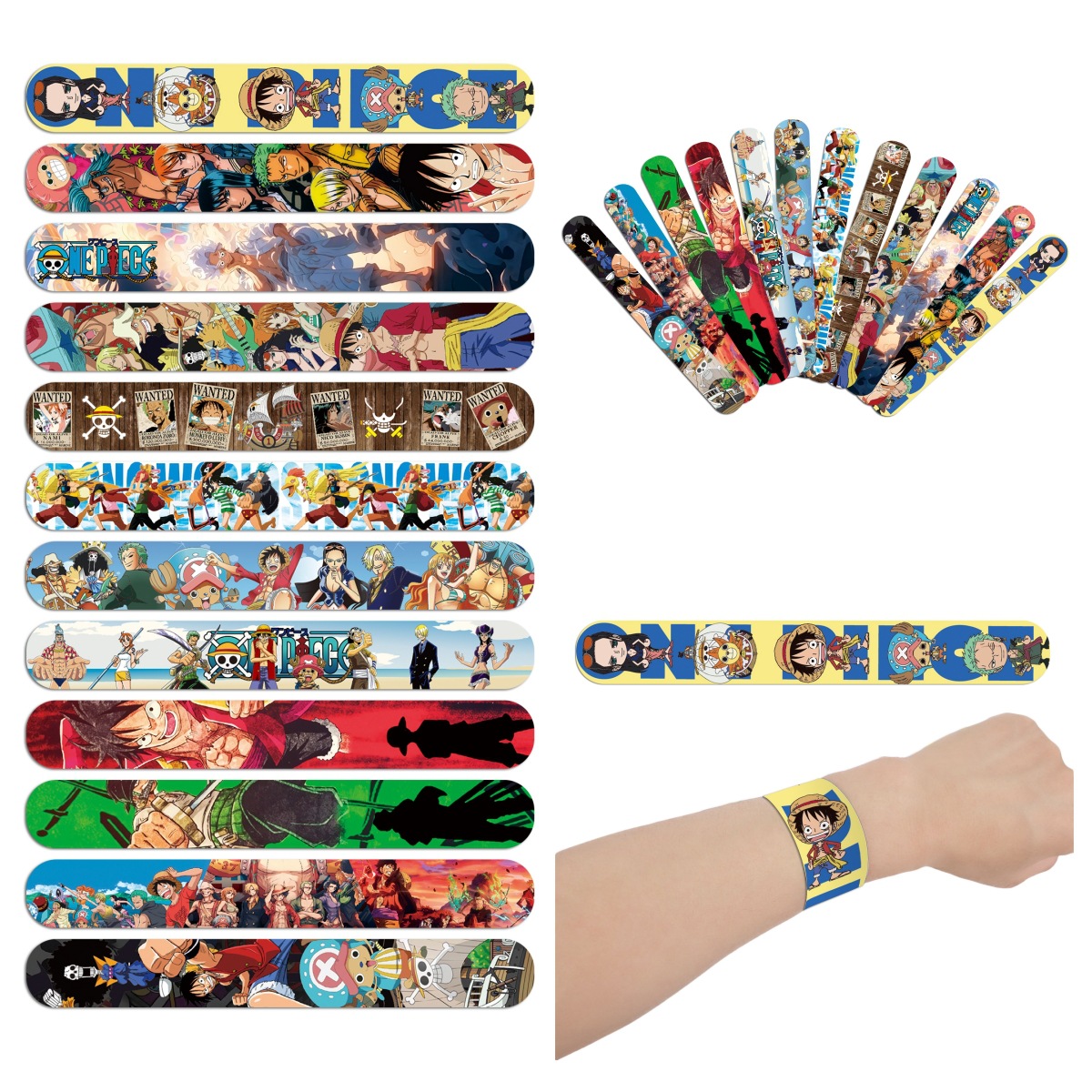 Cosplay Prop Filler - ของตกแต่งงานวันเกิดวันพีซ ตุ๊กตาลูฟี่ สร้อยข้อมือแบบสแนปสำหรับเด็ก ของขวัญใส่ถุงของขวัญ ของชำร่วยงานปาร์ตี้ ของขวัญคริสต์มาส
