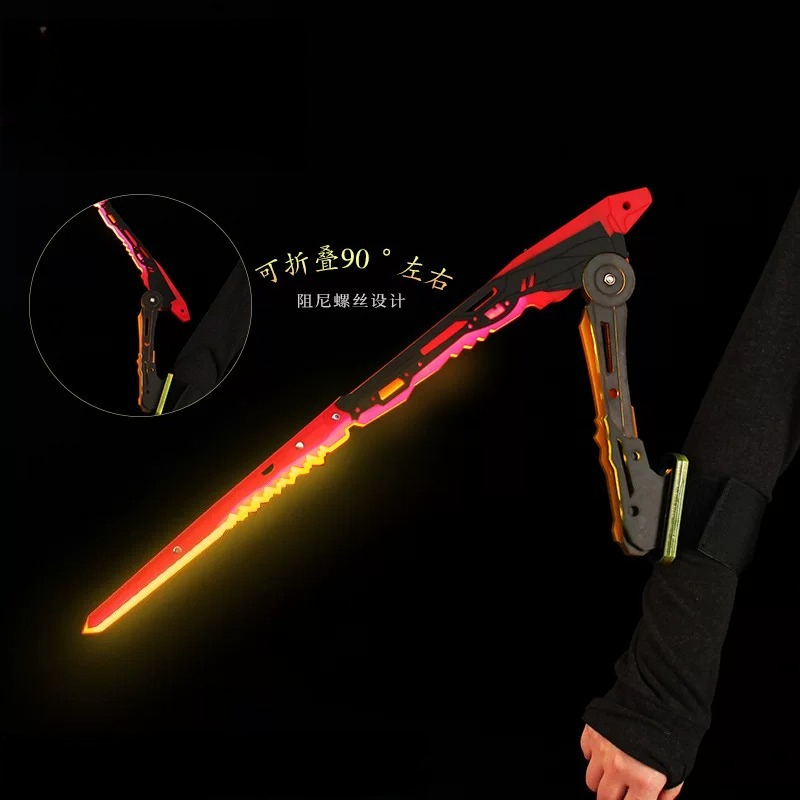 Cosplay Prop Katana - ดาบคาตานะไซเบอร์พังค์อนิเมะ ดาบมันทิสเรืองแสง พร้อมไฟ LED อุปกรณ์คอสเพลย์ ของเล่นฮาโลวีน