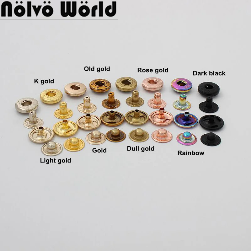 Snap Fastener Set - 20-100 ชุด Rainbow 12 มม.10 สีทองแดง