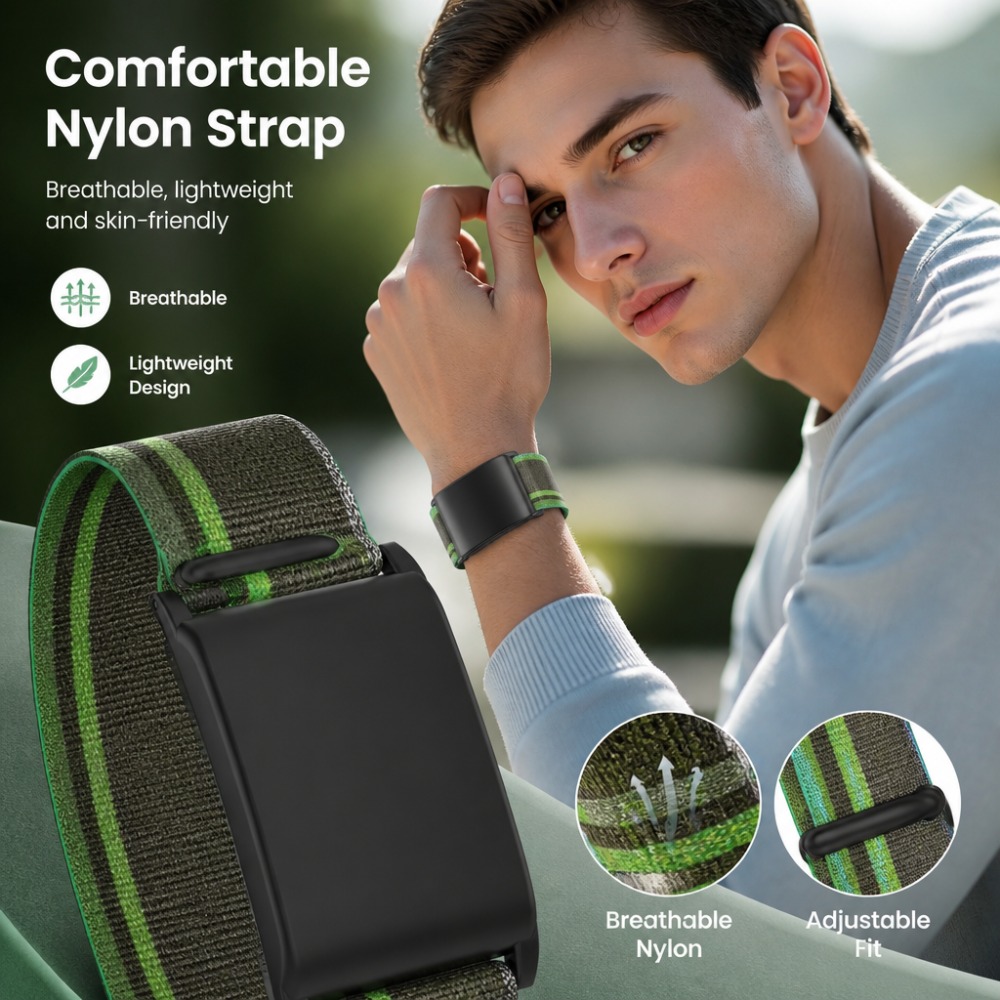 Velcro Hook Loop - สายรัดข้อมือไนลอนแบบตะขอเกี่ยวสำหรับ WHOOP 4.0 สายรัดแบบเวลโครสำหรับกีฬา สายรัดข้อมือสำรองที่ระบายอากาศได้ อุปกรณ์เสริมสำหรับติดตามการออกกำลังกาย
