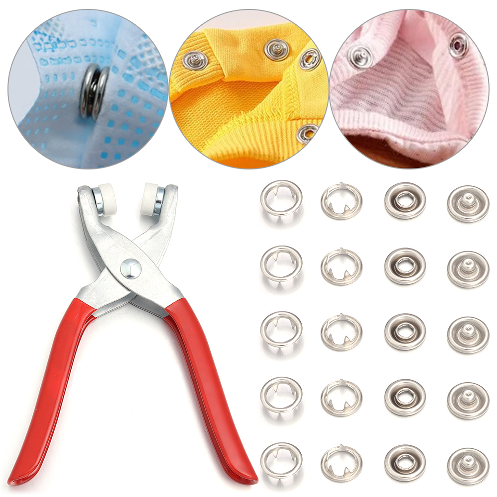Snap Fastener Set - ชุด 50 ชิ้น กระดุมแป๊กสแตนเลส ขนาด 7.5/9.5/11