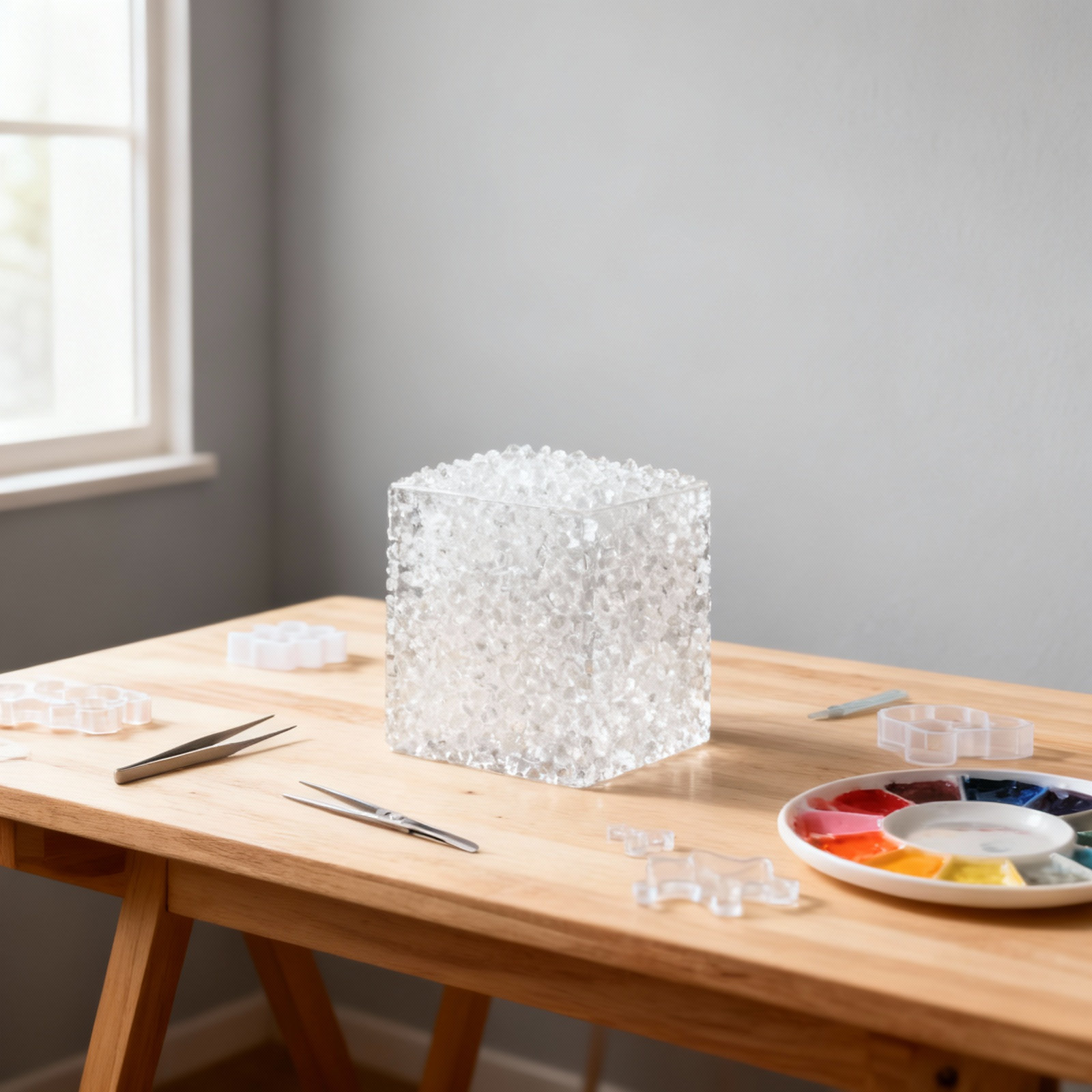 Thermoplastic Pellet - 1 ถุงเม็ดพลาสติกเทอร์โมพลาสติกใส Polymorphs สำหรับการขึ้นรูปและสร้างสรรค์งานประติมากรรม ใช้งานได้หลากหลาย หลอมละลายได้