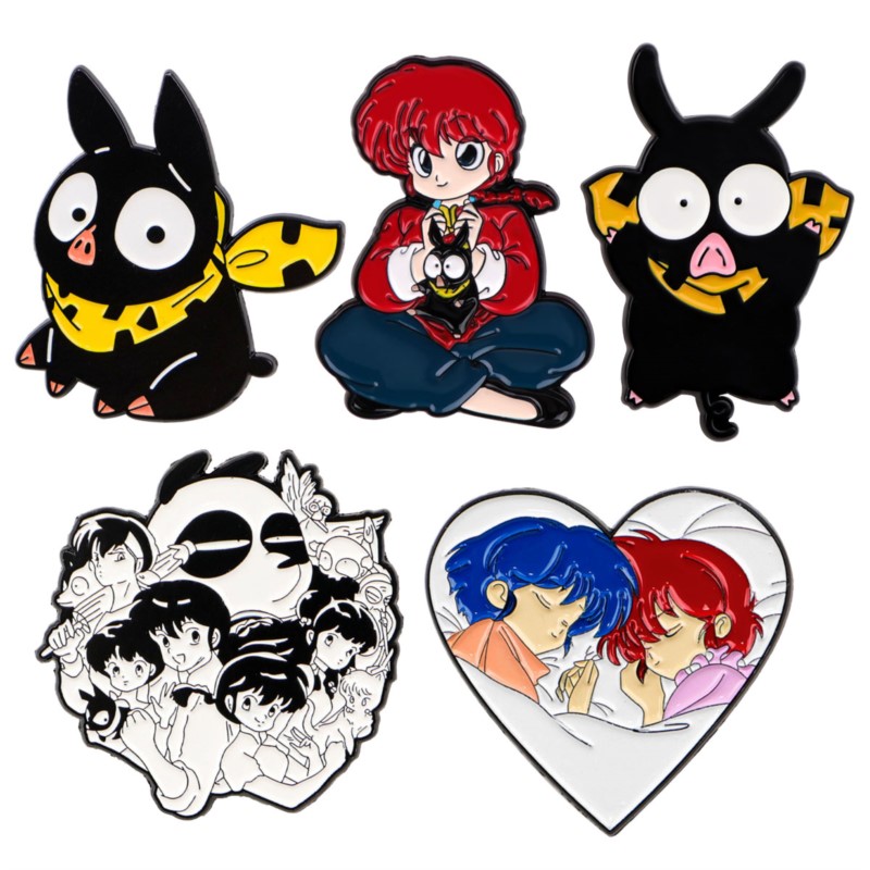 Cosplay Prop Bag - เข็มกลัดเคลือบลายการ์ตูนสาวน้อยน่ารัก หมูสีดำ แพนด้า ตัวการ์ตูนอนิเมะ สำหรับตกแต่งปกเสื้อ กระเป๋าเป้