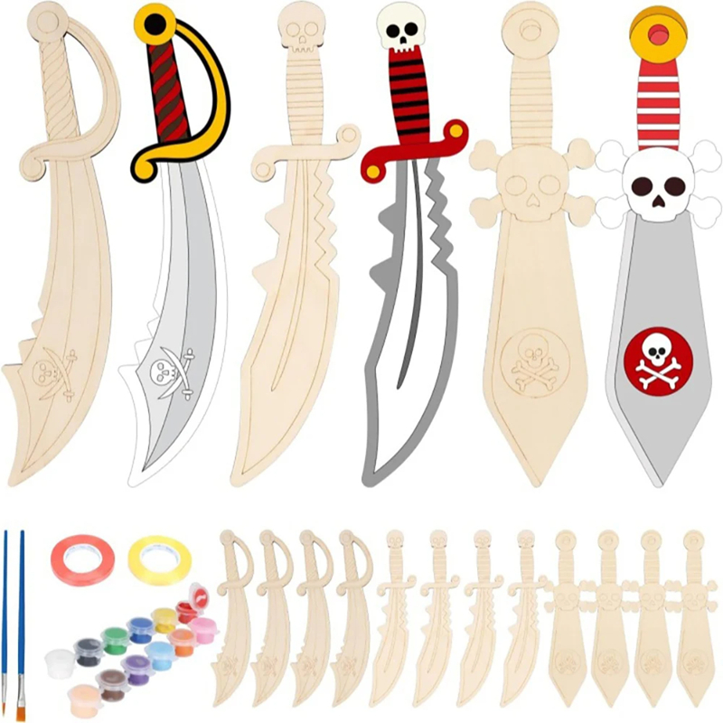 ไม้ DIY วาดโจรสลัดดาบไม้สำหรับ - Cosplay Prop Painting บทวิจารณ์และราคา