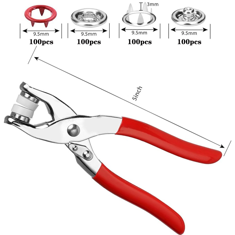 100 ชุดคีม Snap อัตโนมัติ Grom - Snap Fastener Set บทวิจารณ์และราคา