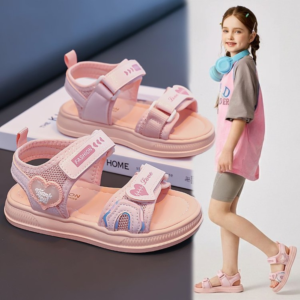 รองเท้าแตะรูปหัวใจสำหรับเด็กผู - Velcro Hook Loop บทวิจารณ์และราคา