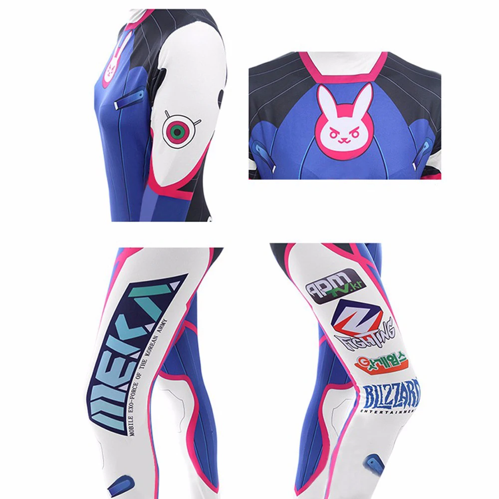 อะนิเมะผู้หญิงJumpsuit Tights  - Dva Cosplay Prop บทวิจารณ์และราคา