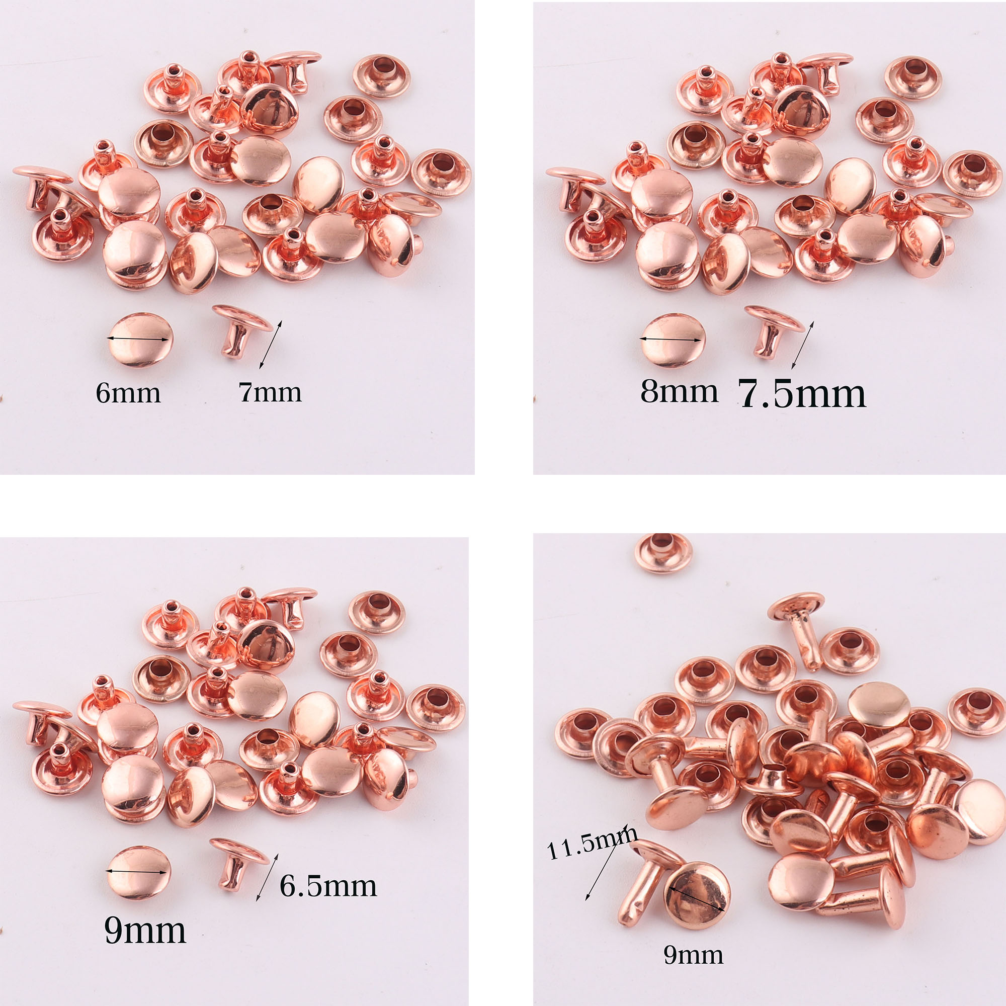 100 ชุดหมวกคู่ Rivets,Rose Gol - Snap Fastener Set บทวิจารณ์และราคา