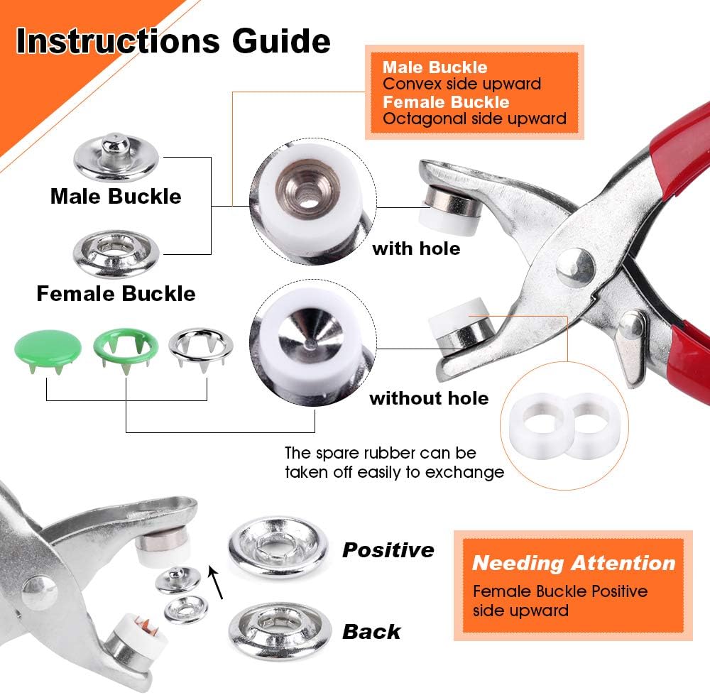 50/100 โลหะ PRONG Snap ปุ่ม Ho - Snap Fastener Set บทวิจารณ์และราคา